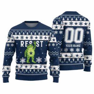 Cowboys Portland Frog Resist Ugly Christmas Sweater Cowboys Portland Frog Resist Ugly Christmas Sweater
