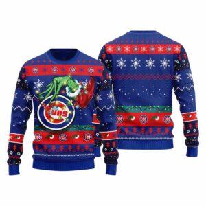 Cubs Grnch Hand Ugly Christmas Sweater Cubs Grnch Hand Ugly Christmas Sweater