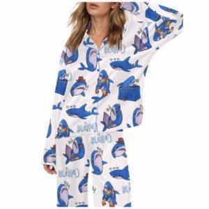 Cute Blahaj Silky Satin Pajama Set Cute Blahaj Silky Satin Pajama Set