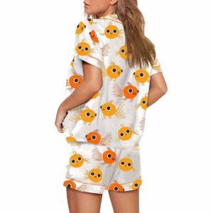 Cute Goldfish Short Sleeve Satin Pajama Set 1 Cute Goldfish Short Sleeve Satin Pajama Set
