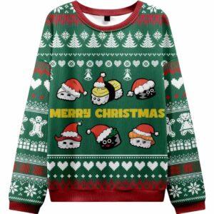 Cute Sushi Cat Ugly Christmas Sweater