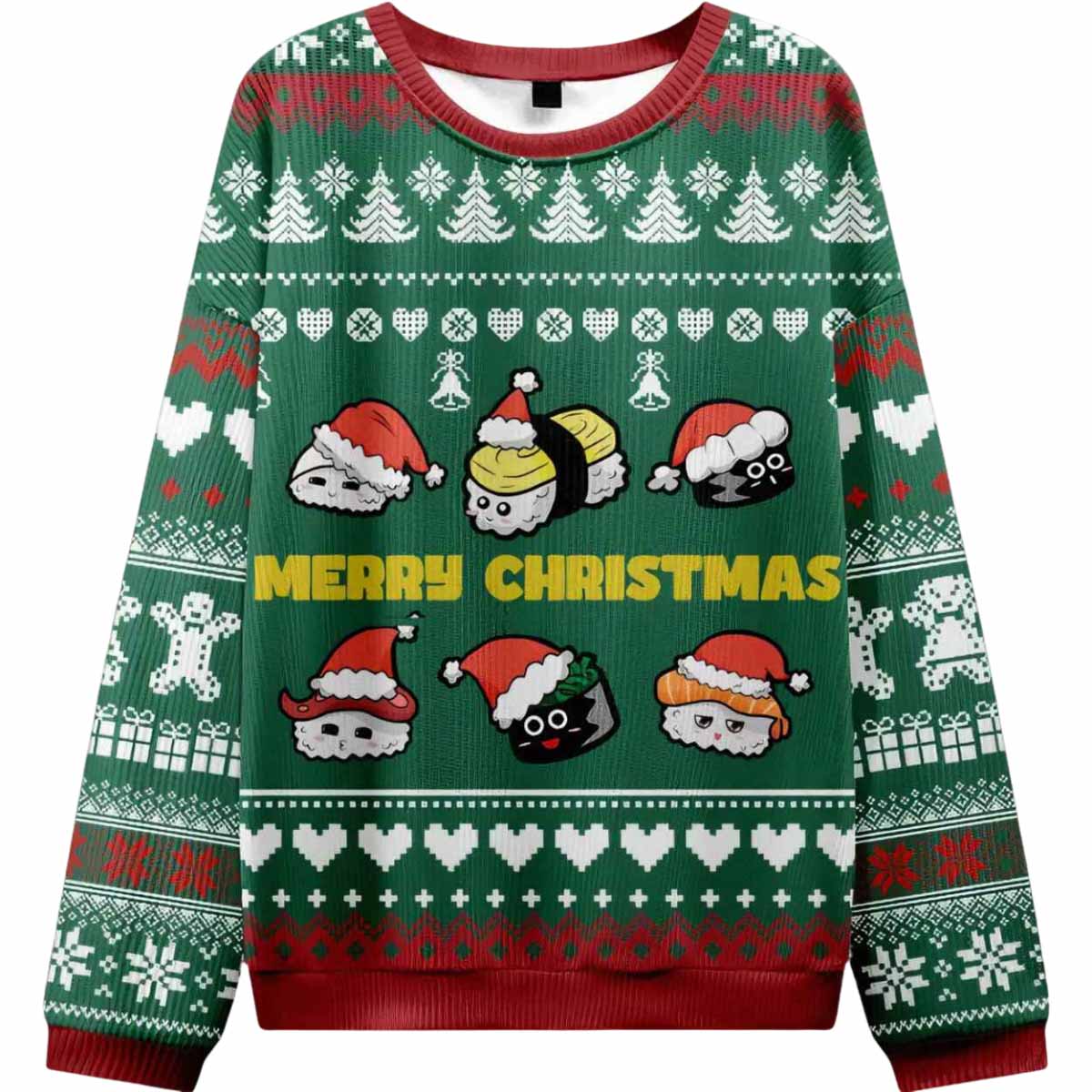 Cute Sushi Cat Ugly Christmas Sweater Cute Sushi Cat Ugly Christmas Sweater