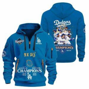 Dodgers 9X World Series Champions 2025 Quarter Zip Hoodie