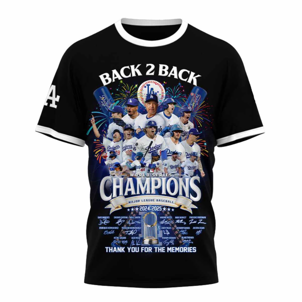 Dodgers Back 2 Back World Series Champions Thank You For The Memories 2025 Shirt Dodgers Back 2 Back World Series Champions Thank You For The Memories 2025 Shirt
