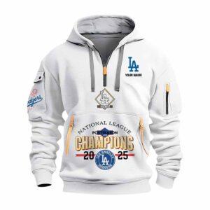 Dodgers National League Champions 2025 Personalized Quarter Zip Hoodie Dodgers National League Champions 2025 Personalized Quarter Zip Hoodie