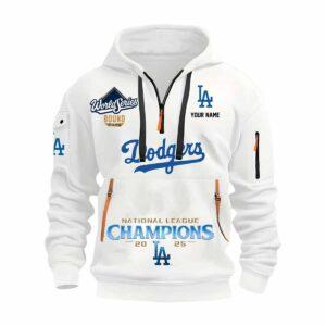 Dodgers World Series National League 2025 Quarter Zip Hoodie Dodgers World Series National League 2025 Quarter Zip Hoodie