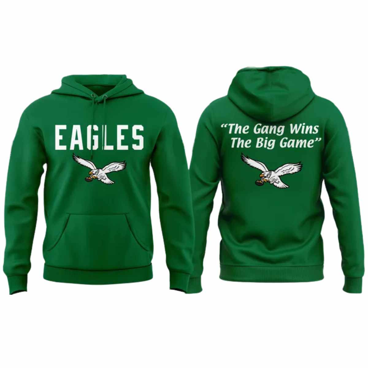Eagles Kelly Green The Gang Wins The Big Game 2025 Hoodie Eagles Kelly Green The Gang Wins The Big Game 2025 Hoodie