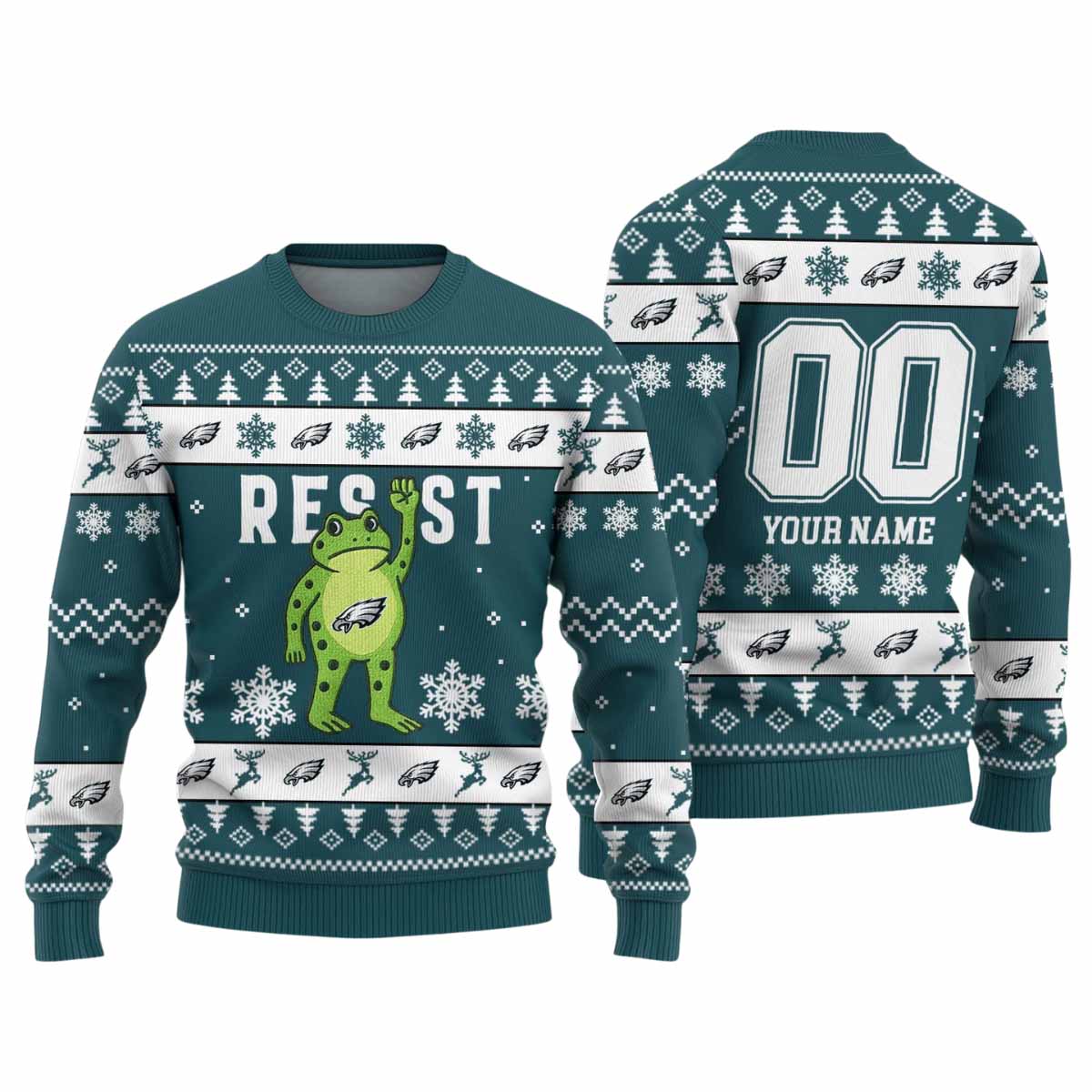 Eagles Portland Frog Resist Ugly Christmas Sweater Eagles Portland Frog Resist Ugly Christmas Sweater