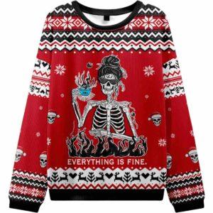 Everything Is Fine Ugly Christmas Sweater