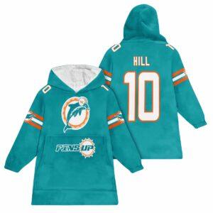 Fins Up T.H 10 Miami Football Unisex Blanket Hoodie Fins Up T.H 10 Miami Football Unisex Blanket Hoodie