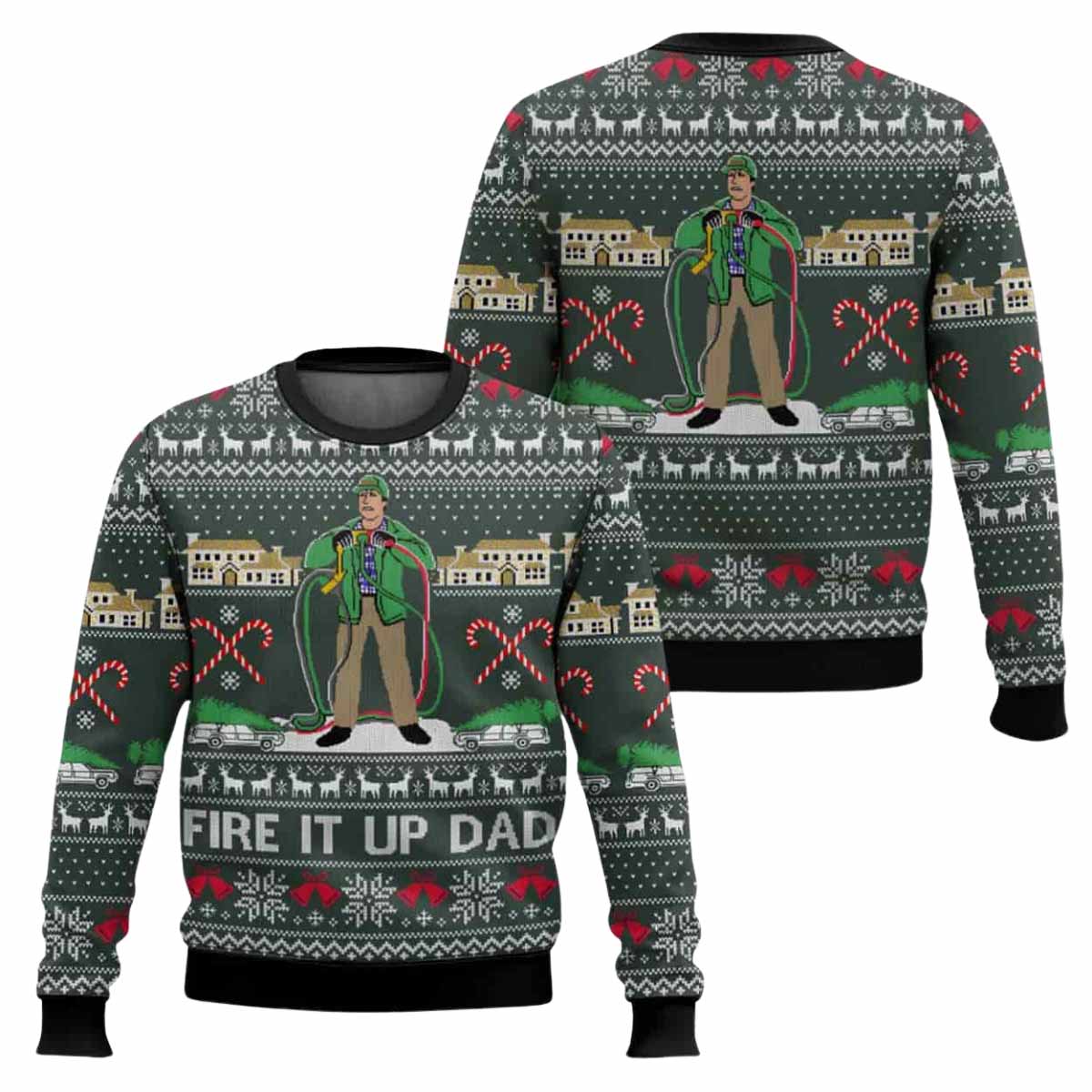 Fire It Up Dad National Lampoon’s Vacation Ugly Christmas Sweater Fire It Up Dad National Lampoons Vacation Ugly Christmas Sweater