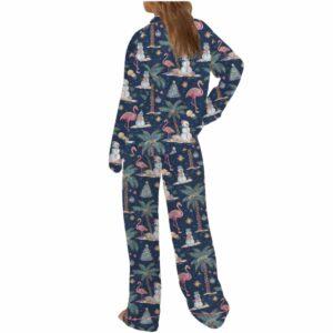 Flamingo Christmas Silky Satin Pajama Set 1 Flamingo Christmas Silky Satin Pajama Set