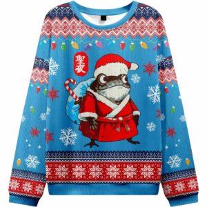 Frog Brings Gifts Ugly Christmas Sweater Frog Brings Gifts Ugly Christmas Sweater