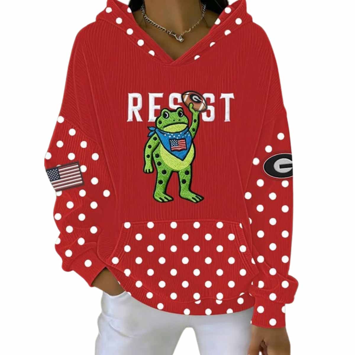 Frog Resist Casual Printed Hoodie Frog Resist Casual Printed Hoodie