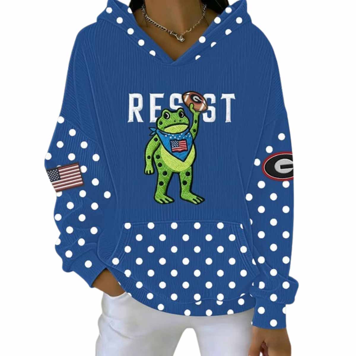 Frog Resist Casual Printed Hoodie Frog Resist Casual Printed Hoodie