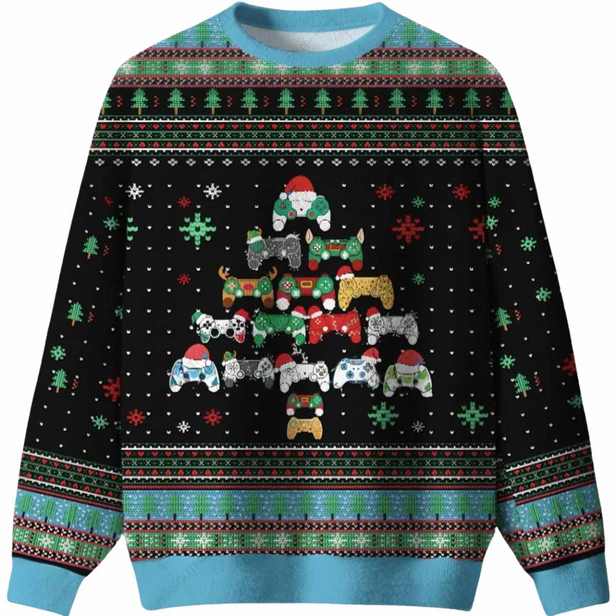 Gamepad Christmas Tree Ugly Christmas Sweater Gamepad Christmas Tree Ugly Christmas Sweater