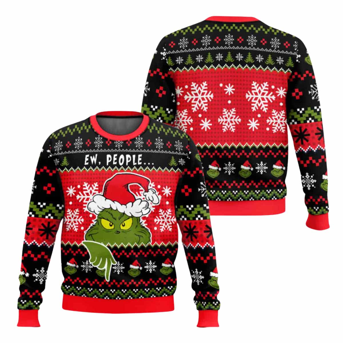 Grnch Ew People Ugly Christmas Sweater Grnch Ew People Ugly Christmas Sweater