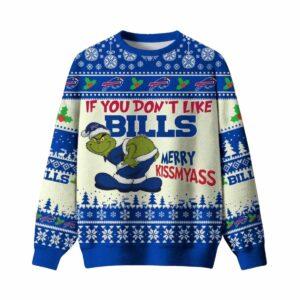 Grnch If You Dont Like Bills Merry Kissmyass Ugly Christmas Sweater Grnch If You Dont Like Bills Merry Kissmyass Ugly Christmas Sweater