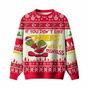 Grnch If You Dont Like Chiefs Merry Kissmyass Ugly Christmas Sweater Grnch If You Dont Like Chiefs Merry Kissmyass Ugly Christmas Sweater