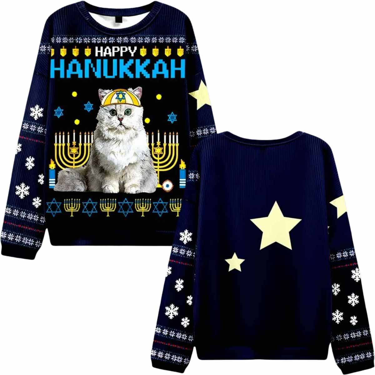 Happy Hanukkah Ugly Christmas Sweater Happy Hanukkah Ugly Christmas Sweater