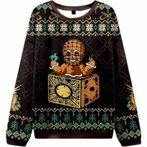 Horror Gingerbread Man Ugly Christmas Sweater Horror Gingerbread Man Ugly Christmas Sweater