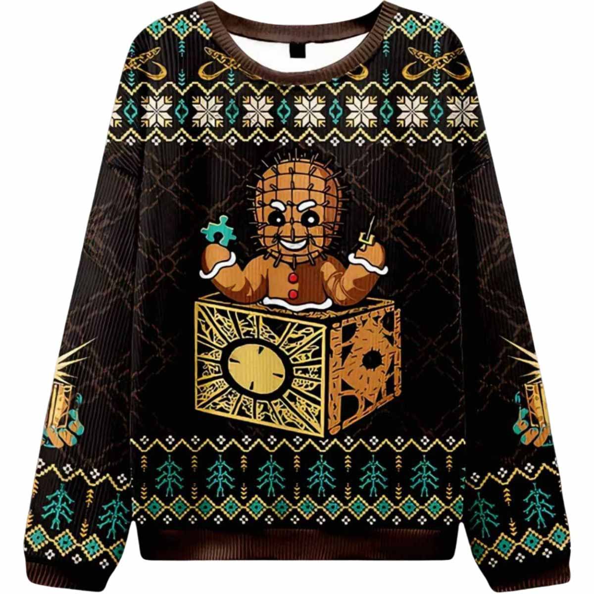 Horror Gingerbread Man Ugly Christmas Sweater Horror Gingerbread Man Ugly Christmas Sweater