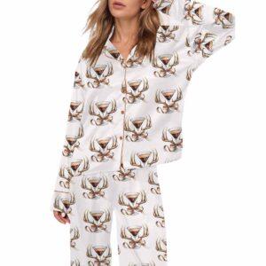 Hunting Antlers Espresso Martini Silky Satin Pajama Set Hunting Antlers Espresso Martini Silky Satin Pajama Set