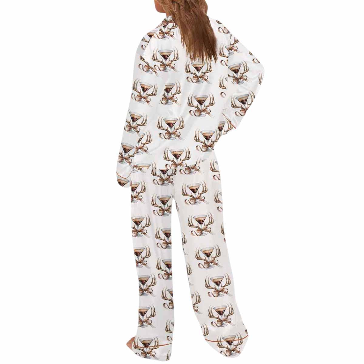 Hunting Antlers Espresso Martini Silky Satin Pajama Set Hunting Antlers Espresso Martini Silky Satin Pajama Set
