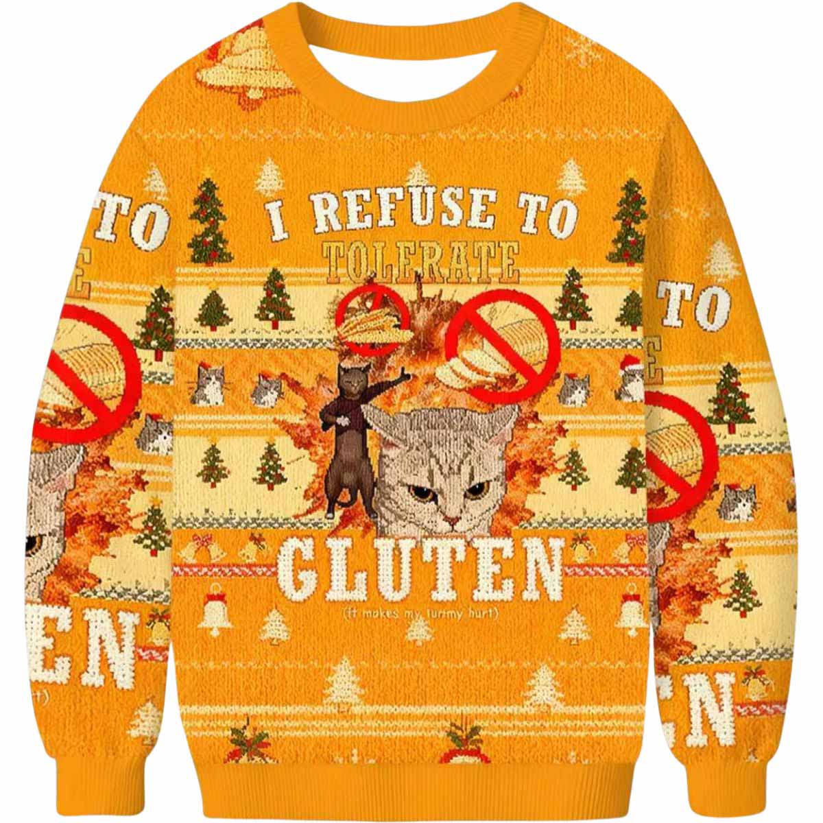 I Refuse to Tolerate Gluten Ugly Christmas Sweater I Refuse to Tolerate Gluten Ugly Christmas Sweater