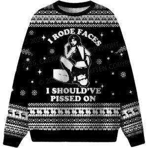 I Rode Faces Ugly Christmas Sweater