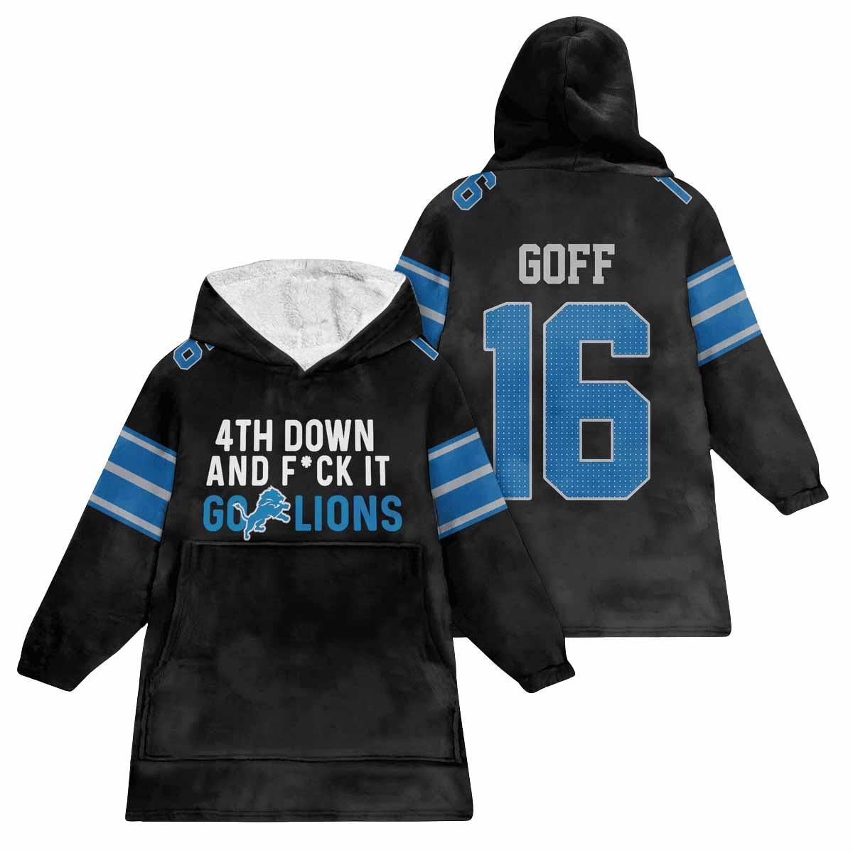 J.G 16 Detroit Football Unisex Blanket Hoodie J.G 16 Detroit Football Unisex Blanket Hoodie