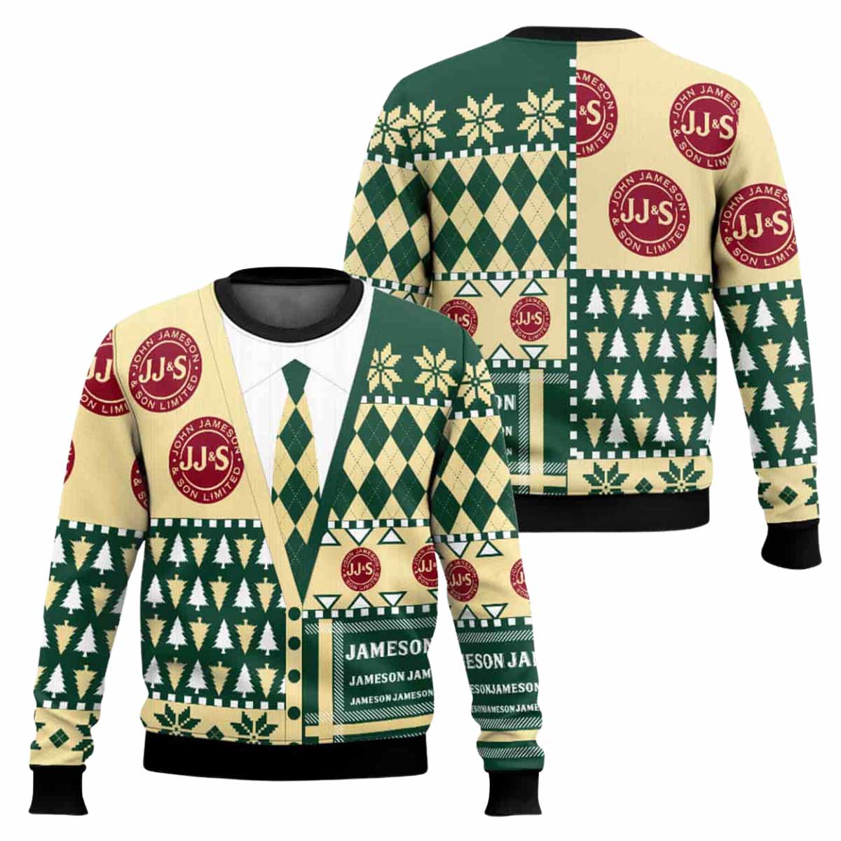 Jameson Suit And Tie Ugly Christmas Sweater Jameson Suit And Tie Ugly Christmas Sweater
