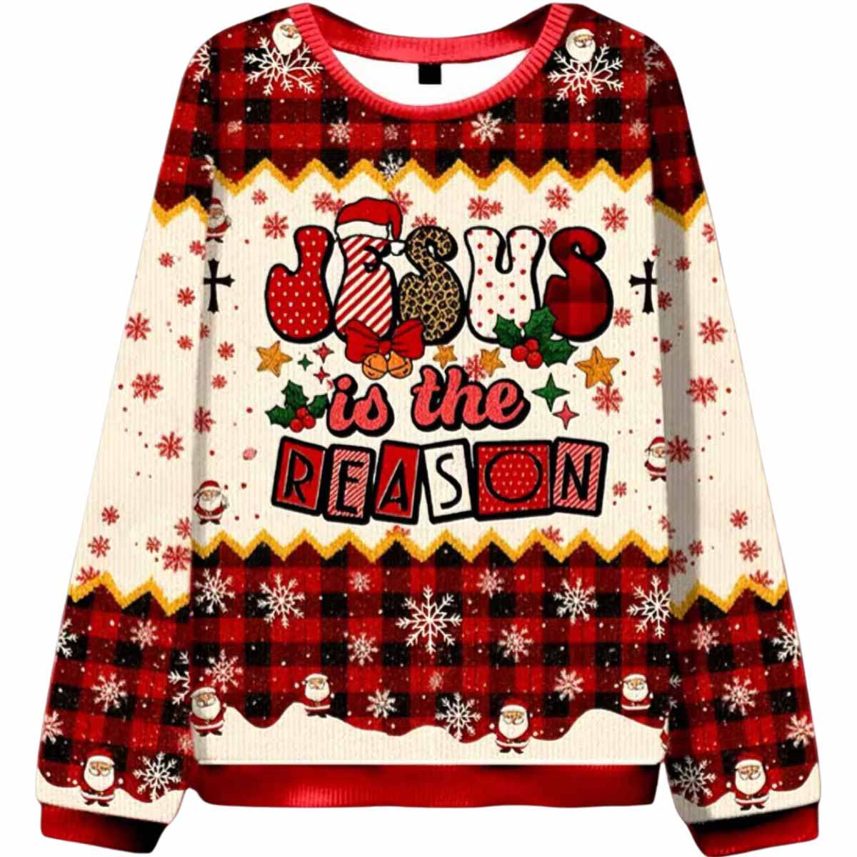 Jesus Is The Reason Ugly Christmas Sweater Jesus Is The Reason Ugly Christmas Sweater