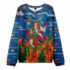 Jesus Riding A Reindeer Ugly Christmas Sweater Jesus Riding A Reindeer Ugly Christmas Sweater