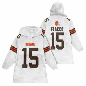 Joe Flacco 15 Browns Unisex Blanket Hoodie Joe Flacco 15 Browns Unisex Blanket Hoodie