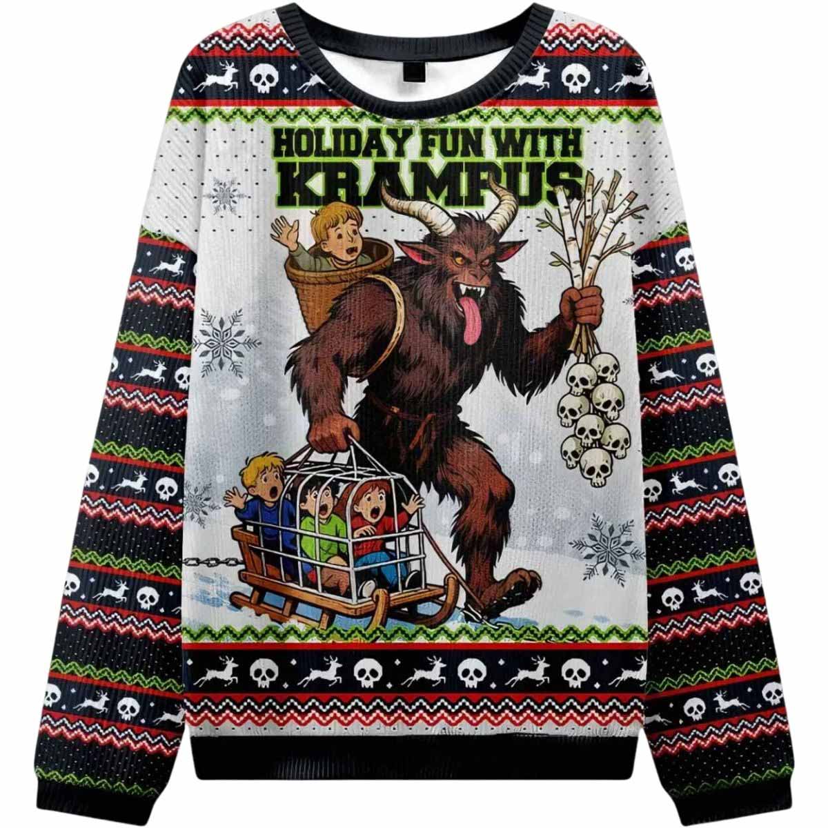 Krampus Catches Children Christmas Ugly Sweater Krampus Catches Children Christmas Ugly Sweater