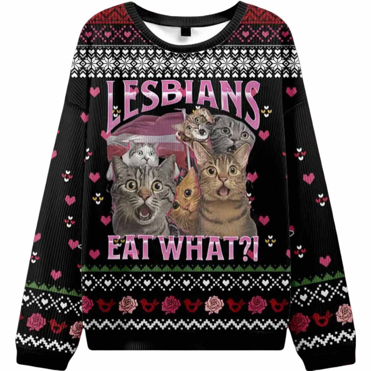 Lesbians Eat What Ugly Christmas Sweater Lesbians Eat What Ugly Christmas Sweater