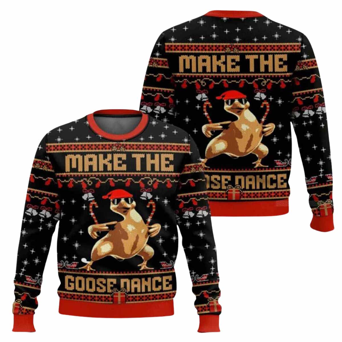 Make The Goose Dance Ugly Christmas Sweater Make The Goose Dance Ugly Christmas Sweater