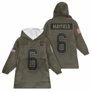 Mayfield 6 Buccaneers Football Blanket Hoodie Mayfield 6 Buccaneers Football Blanket Hoodie