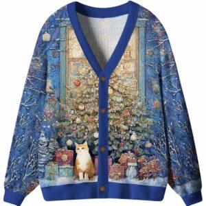 Meowy Christmas Wonderland Ugly Cardigan Sweater Meowy Christmas Wonderland Ugly Cardigan Sweater