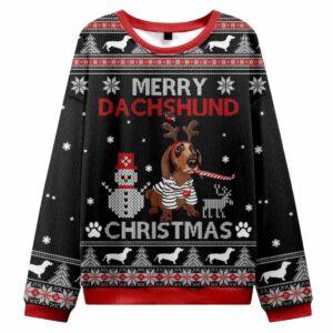 Merry Dachshund Ugly Christmas Sweater