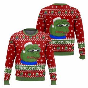 Merry Pepe mas Pepe The Frog Ugly Christmas Sweater Merry Pepe mas Pepe The Frog Ugly Christmas Sweater