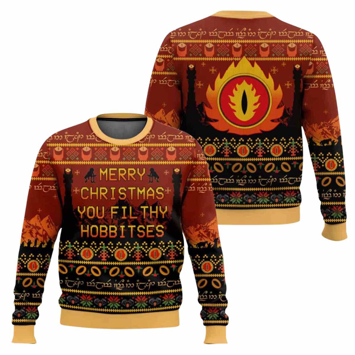 Merry Xmass You Filthy Hobbitses The Lord Of The Rings Ugly Christmas Sweater Merry Xmass You Filthy Hobbitses The Lord Of The Rings Ugly Christmas Sweater