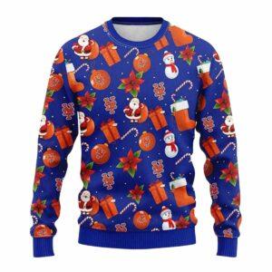 Mets Santa Claus Snowman Ugly Christmas Sweater