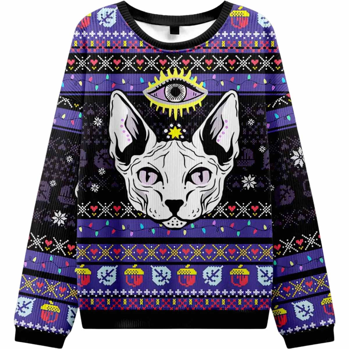 Mystical Cat Ugly Christmas Sweater Mystical Cat Ugly Christmas Sweater