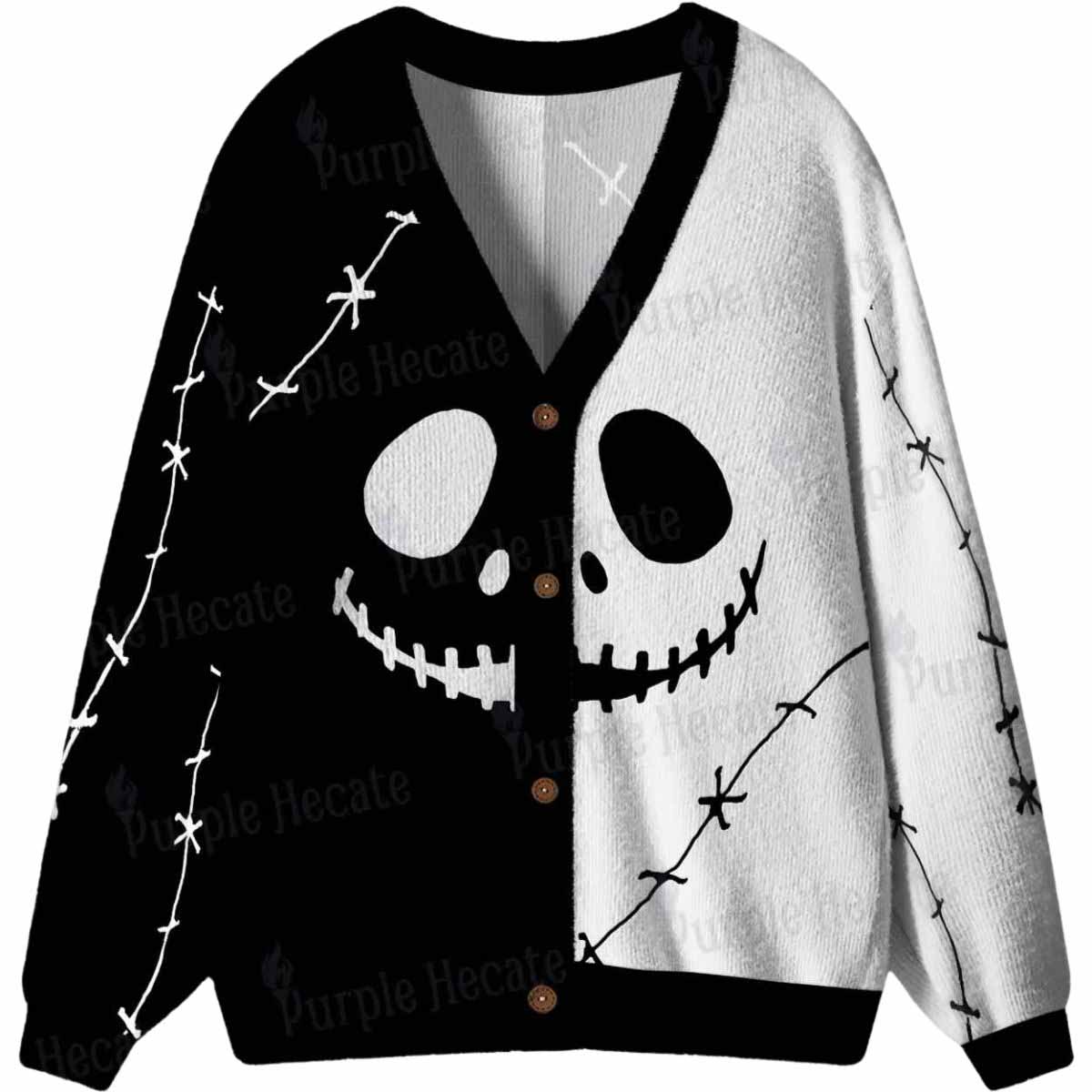 Nightmare Skeleton King Ugly Cardigan Sweater Nightmare Skeleton King Ugly Cardigan Sweater
