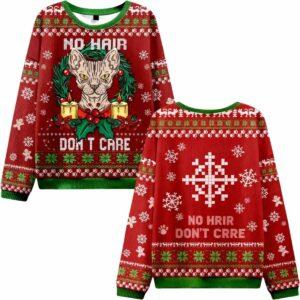 No Hair Dont Care Ugly Sweater