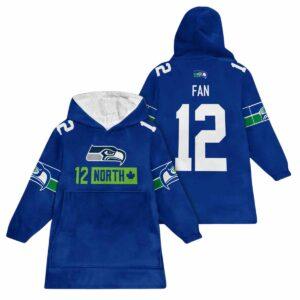 North 12 Seattle Football Unisex Blanket Hoodie