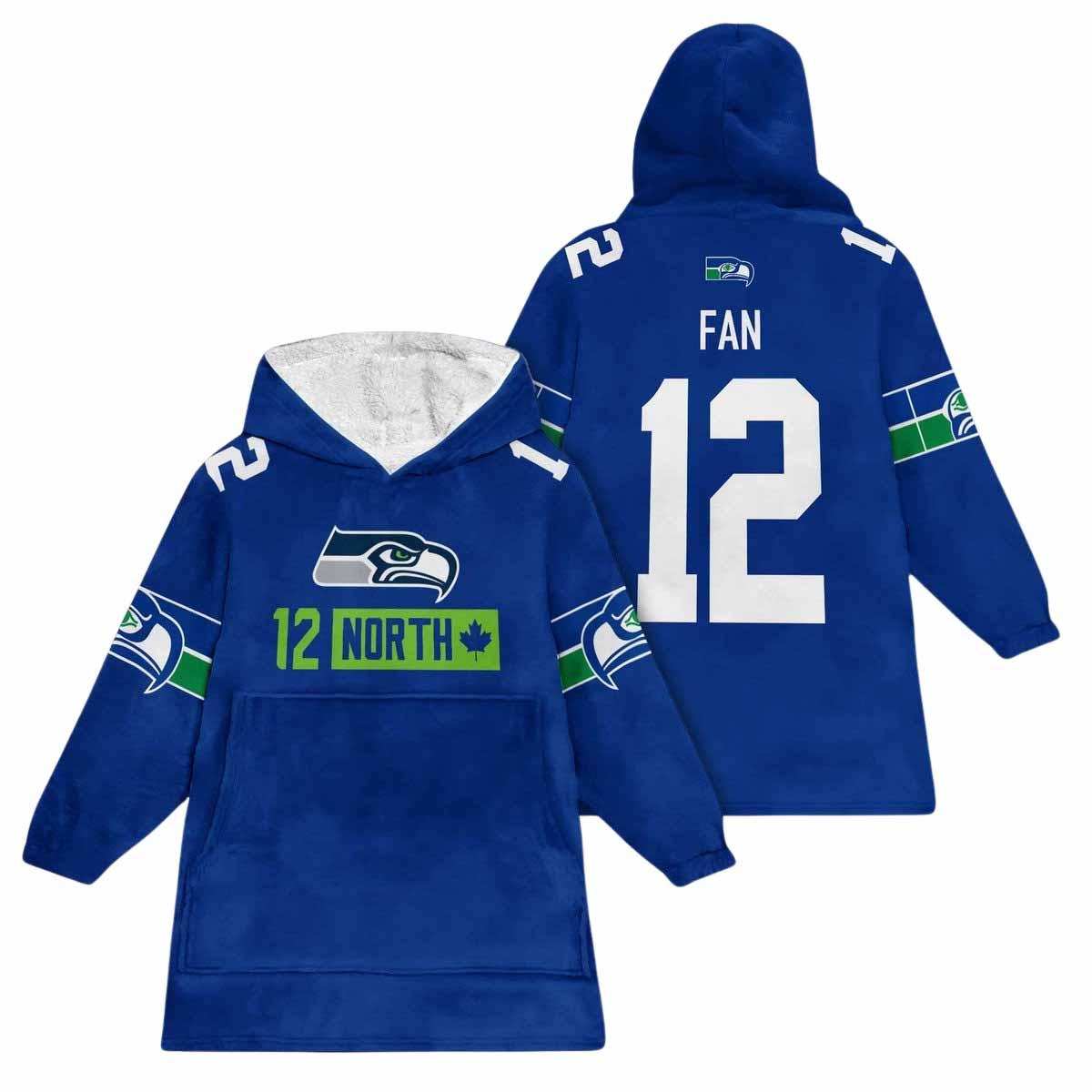 North 12 Seattle Football Unisex Blanket Hoodie North 12 Seattle Football Unisex Blanket Hoodie