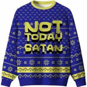 Not Today Festive Satan Ugly Christmas Sweater